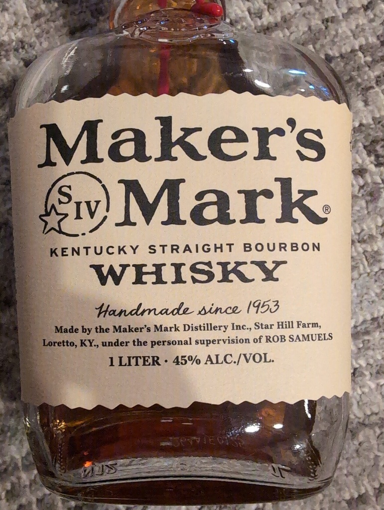 MAKER'S MARK STRAIGHT BOURBON, 90 PROOF 1 LT