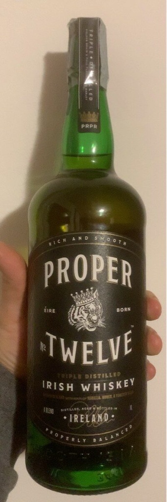 PROPER TWLVE BLACK LABEL, IRISH WHISKEY 1L