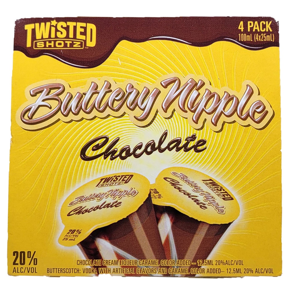 TWISTED SHOTZ CHOC BUTNIP 18/4/.25P
