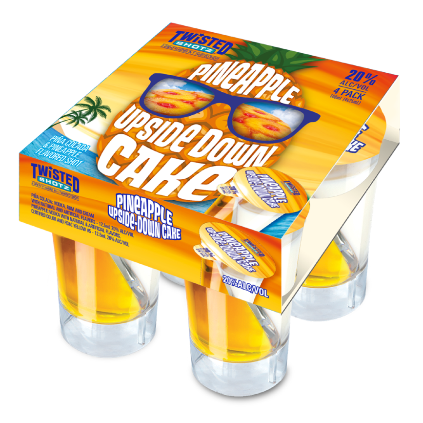 TWISTED SHOTZ PINEAPPLE UPSIDE DOWN CAKE 4PK